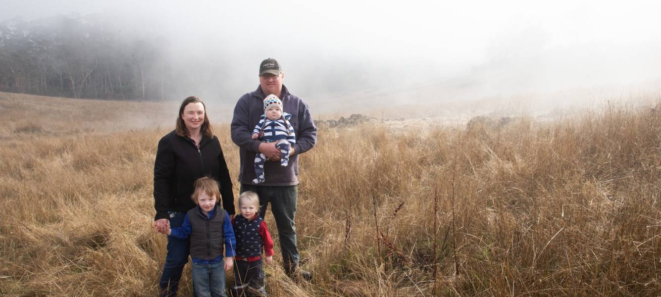 Sarah and Tom Clark are planting trees and improving their farmland to benefit future generations